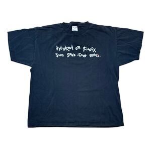 Y2K “Hooked On Foniks Dun good four mee” XL thrashed novelty joke shirt